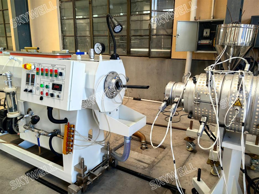 20-110mm HDPE Coil Pipe Machine testing for our South Africa Customer-SKYWELL Machinery 20-110mm HDPE Coil Pipe Machine testing for our South Africa Customer-SKYWELL Machinery